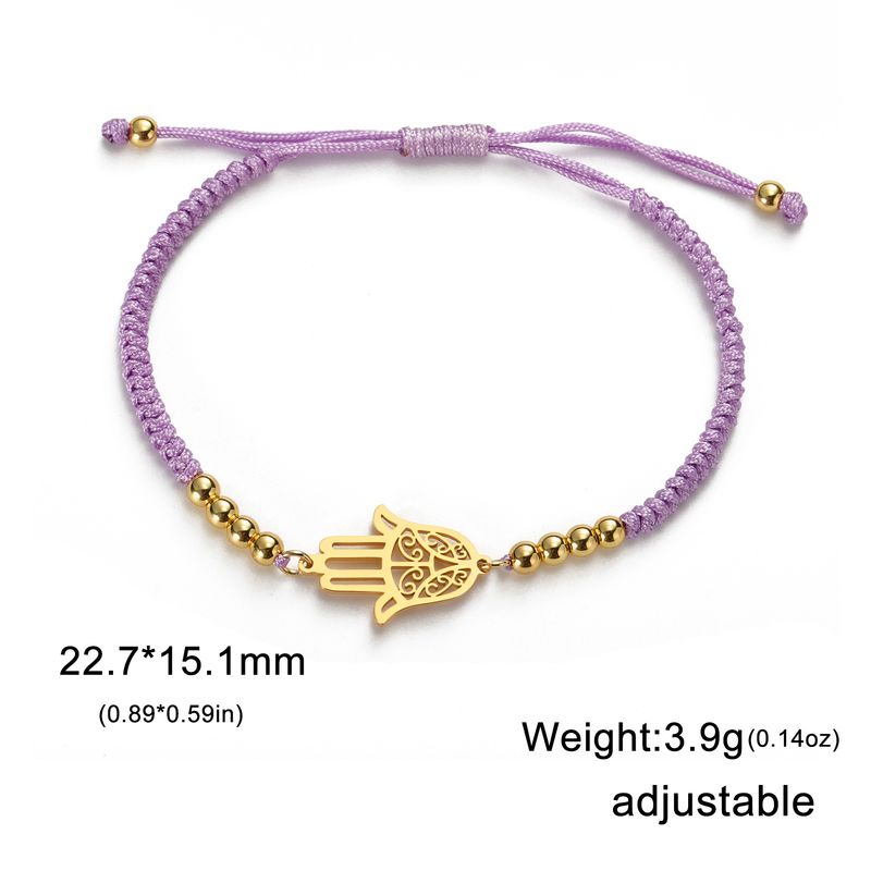 Ciondolo a forma di palma con motivo a vite in acciaio inossidabile per uomo e donna, braccialetto in corda rossa e nera, amuleto, regalo._voghion.com
