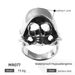 Anello da uomo in acciaio al titanio con teschio gotico - Anello unisex punk con design a mantello in acciaio inossidabile - Pezzo distintivo geometrico vintage (taglie 18-22)_voghion.com