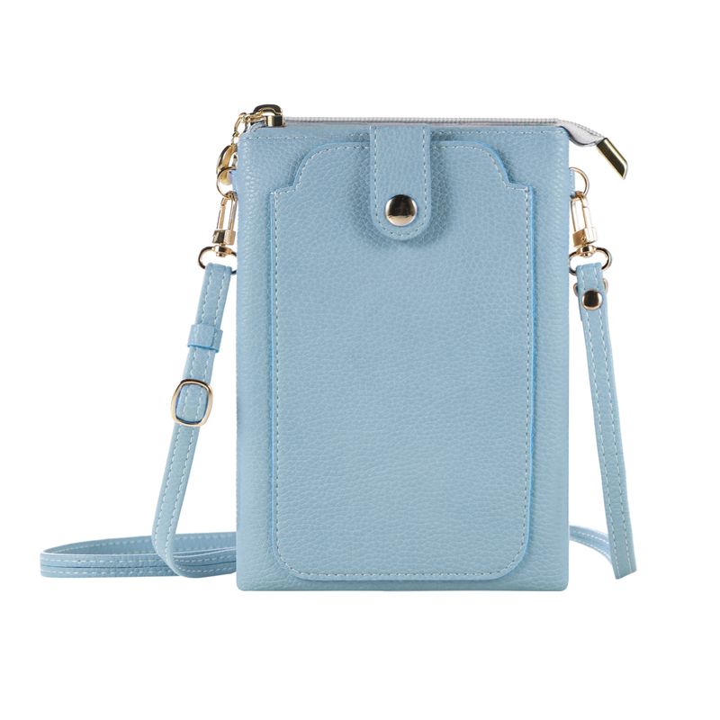 Women's Mobile Phone Bag Messenger Bag Lychee Pattern PU Leather Niche Simple Design Women's Shoulder Bag Long Rope_voghion.com