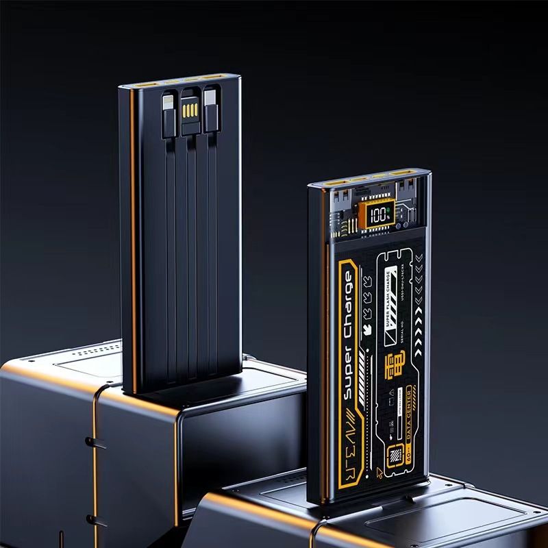 20000mAh PD 100W Fast Charging Power Bank With Transparent Design, High-Capacity Portable Charger For IPhone, Android, And More_voghion.com