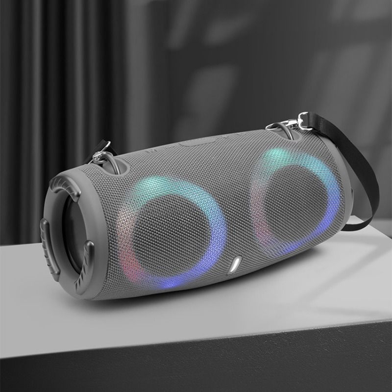 1PC War Drum Third-generation Bluetooth Speaker With RGB Color Lights, Outdoor Portable Waterproof Bluetooth Speaker_voghion.com