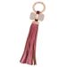 Korean Style Bowknot Leather Tassel Keychain Car Bag Pendant Small Gift Key Ring_voghion.com