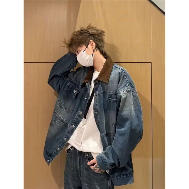Spring Autumn Trendy High End Street Explosion Versatile Cowboy Jacket For Men, Handsome And Rascal_voghion.com