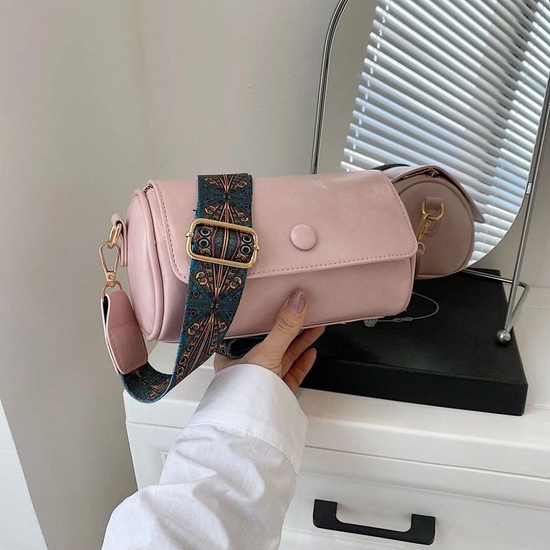 Borsa a tracolla vintage da donna con tracolla larga Borsa estiva da donna Borse a spalla piccola per ascella Borse a cilindro per donna_voghion.com