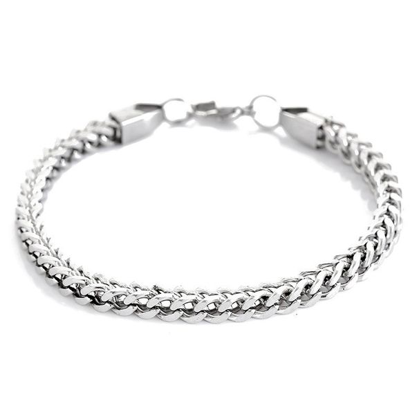 Hip Hop Stainless Steel Front Back Men's Bracelet, Simple And Domineering, Punk High-end Feeling, Cuban Bracelet Trend_voghion.com