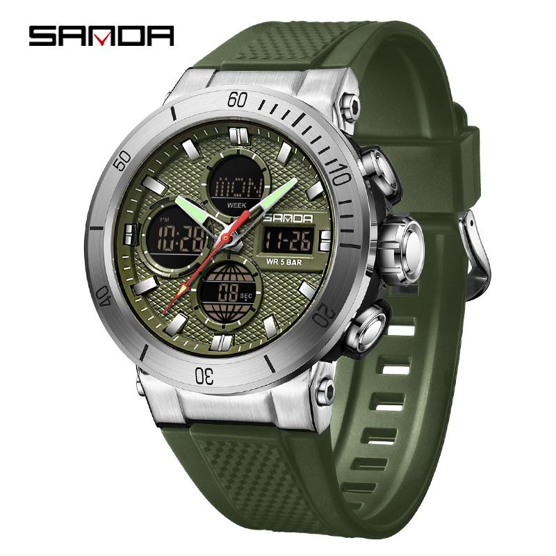 Men's And Women's Sport Digital Watch With Analog Display, Waterproof, Luminous, Multi-Function For Outdoor Activities, Students, And Daily Wear_voghion.com