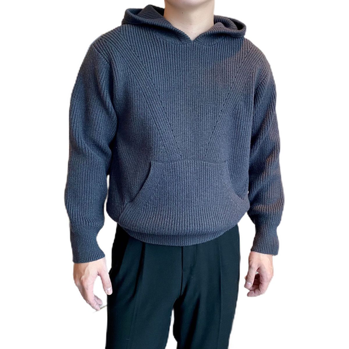 Maglione oversize con cappuccio da uomo - Pullover comodo ed elegante per abbigliamento casual e business (nero, blu, rosso, taglie EU dalla S alla 2XL)_voghion.com