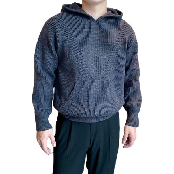 Maglione oversize con cappuccio da uomo - Pullover comodo ed elegante per abbigliamento casual e business (nero, blu, rosso, taglie EU dalla S alla 2XL)_voghion.com