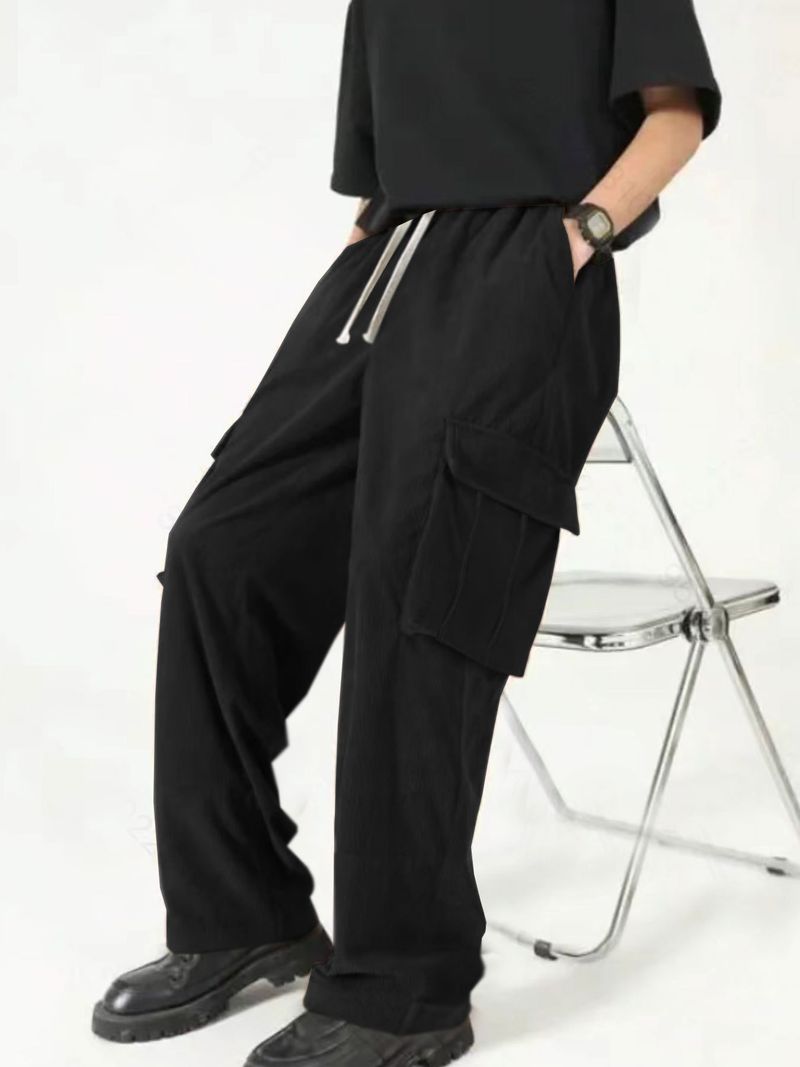 Vêtements pour hommes Mode Loisirs Sports Velours côtelé Pantalons de travail multi-poches_voghion.com