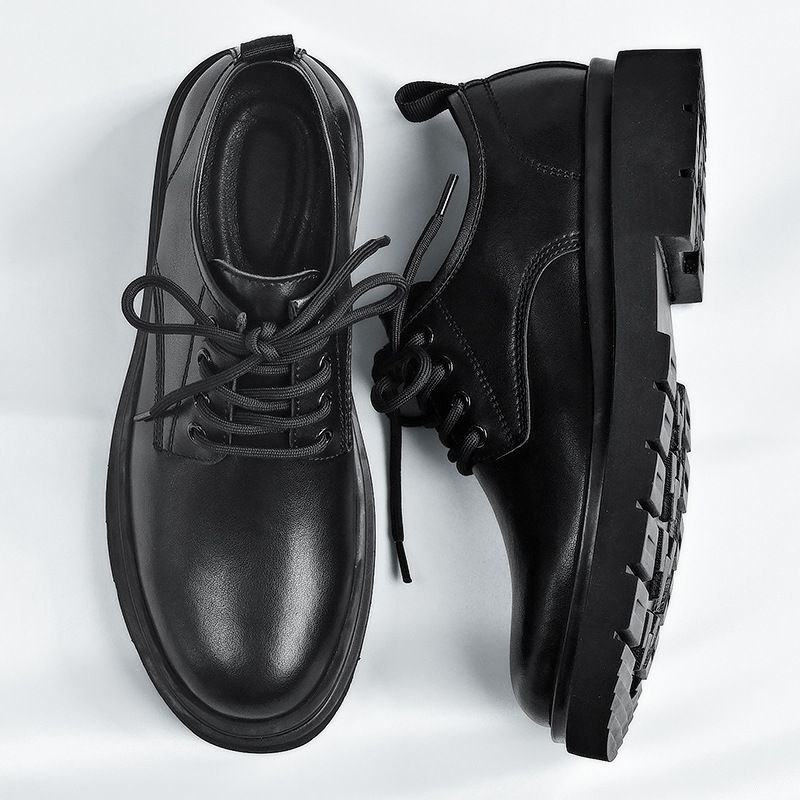 Calzature da uomo per ufficio business con lacci comode in pelle scamosciata Derby Oxford in pelle verniciata_voghion.com