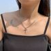 Collier de personnalité créatif et simple, chaîne de clavicule en diamant avec croix incrustée, griffe courte, pour femme_voghion.com