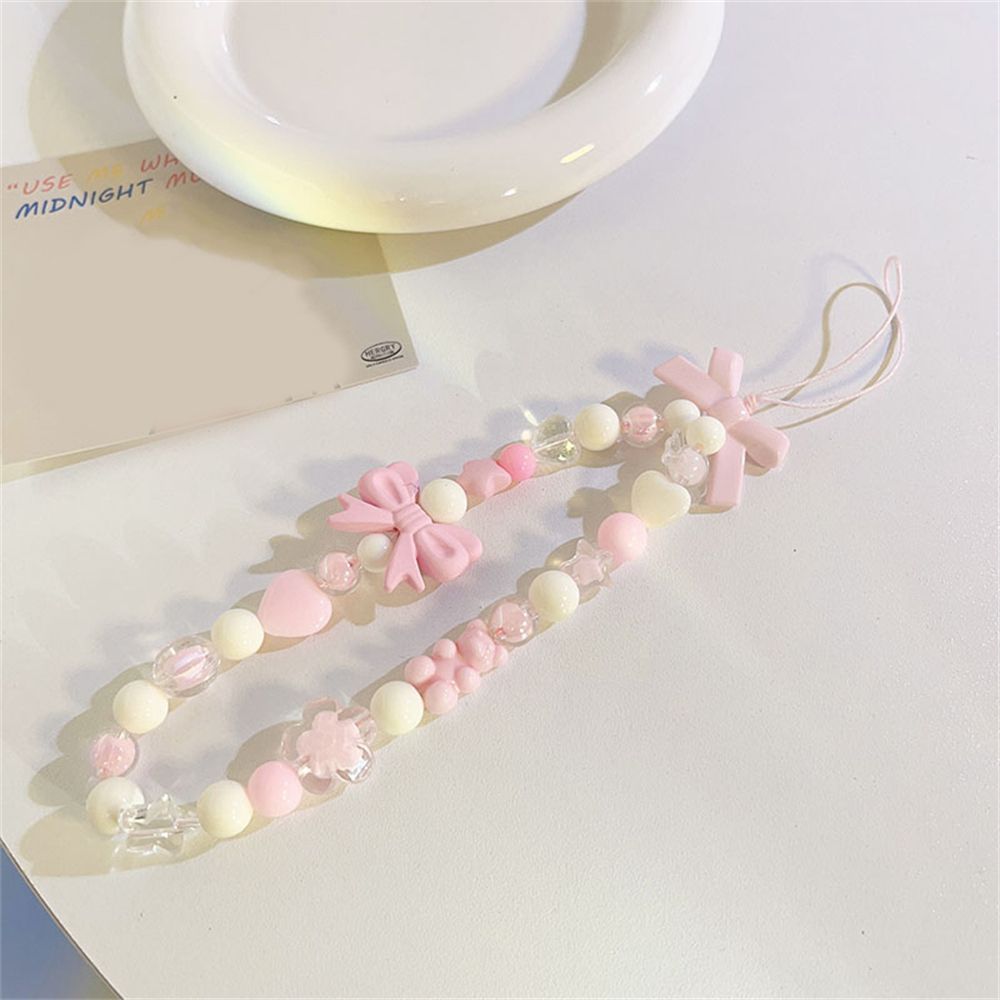 Koreanische Nette Charme Bär Liebe Herz Bowknot Telefon Ketten Für iPhone Frauen Mädchen Schmuck Strap Perlen Lanyard Hängen Schnur Armband_voghion.com