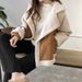 Women's Faux Suede Faux Fur Lined Short Jacket - Winter Cozy Fleece Outerwear Loose Fit Bomber Style, Button Zipper Closure (Khaki, Beige, Coffee)_voghion.com