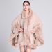 Fur collar cape cape loose knit cardigan plus-size cape coat for women_voghion.com