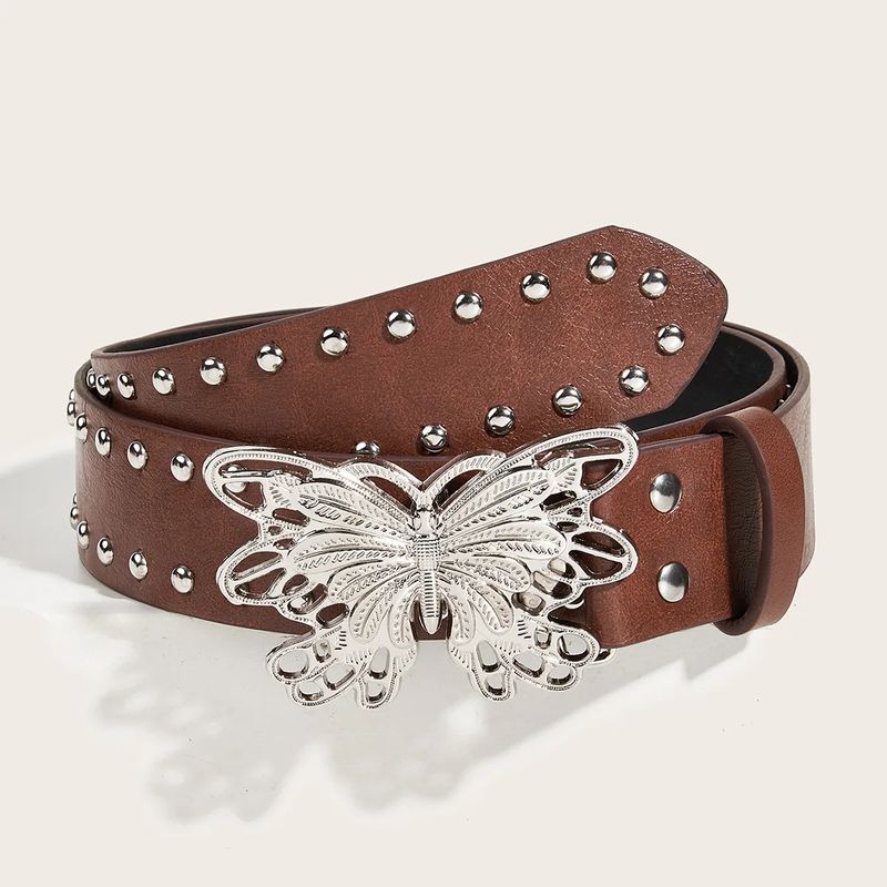 Ceinture tendance Y2k avec boucle en métal et papillon pour jeans, esthétique indie des années 2000, rose_voghion.com