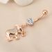 Piercing per ombelico a forma di elefante con diamanti - Gioielli da piercing alla moda_voghion.com