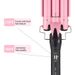 Rizador de pelo eléctrico rosa de tres tubos, plancha para el pelo con ondas de agua y forma de huevo, rizador de pelo Big Curl_voghion.com