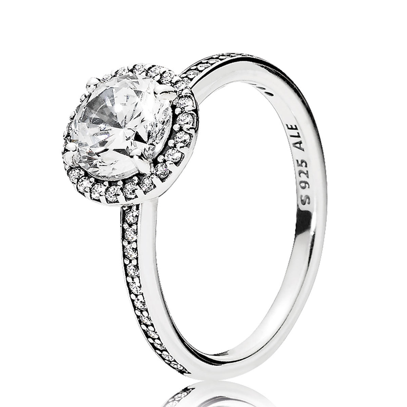  Anello con zirconi cubici trasparenti dall'eleganza classica_voghion.com