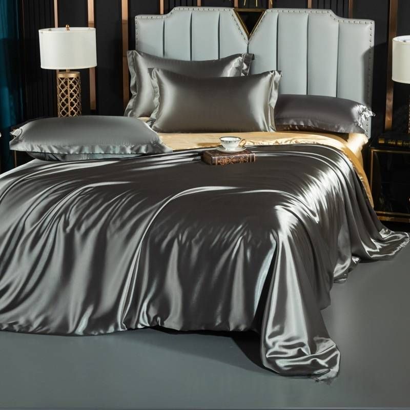 Silk Bedding Set - 4-Piece Satin Sheet Set With Pillowcases (Breathable, Hypoallergenic, Luxury Hotel Quality, Queen/King Size)_voghion.com