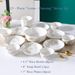 Lotus - Praising 15-teiliges Diamant-Schüsseln-Set | 4,5-Zoll-Schüsseln, 8-Zoll-Suppen- und 7-Zoll-Teller | Chinesische Keramik | Verdickt und hitzebeständig für Zuhause_voghion.com
