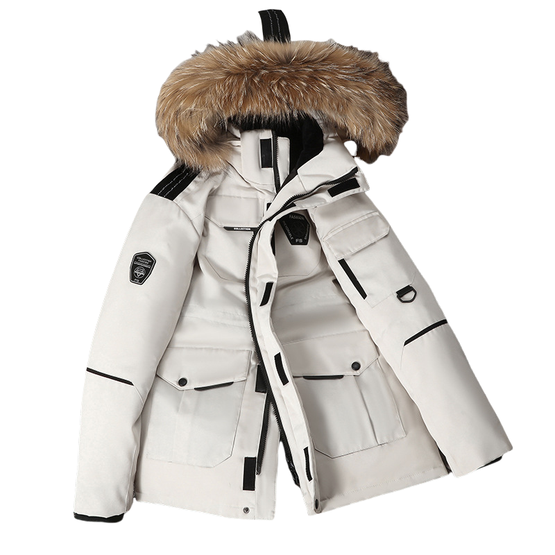 Winter New Men's Down Jacket, Mid-length Thickened Workwear, Trendy Outdoor Men's Down Jacket_voghion.com
