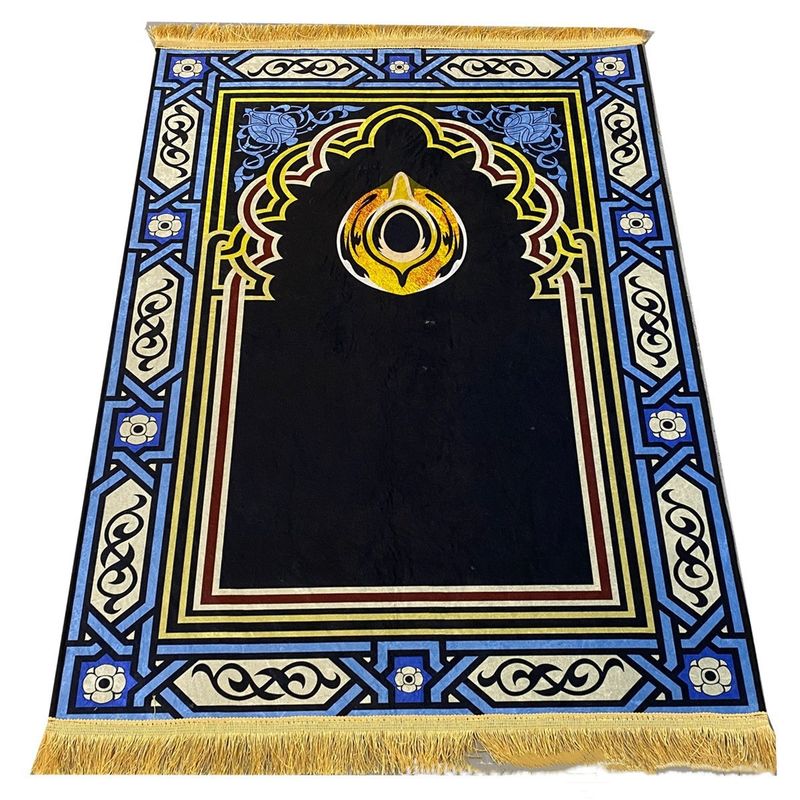 A11Embossed Pilgrimage Carpet, Single-color Thick Cushion Prayer Carpet, Pilgrimage Blanket Printed Carpet, Prayer Mat (Size: 70*110)_voghion.com