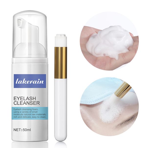 Make-up-Sets Lakerain Wimpern- und Augenbrauen-Reinigungsmousse Wimpernblasen-Reinigungsflüssigkeit 50ml Sanft und leicht zu reinigen_voghion.com