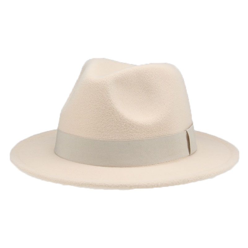 Akciós kalap Fedoras szalaggal Egyszínű Teve Khaki Cowboy Esküvői Templomi Formális Nemezelt Gyerek Kalapok Sombreros De Mujer_voghion.com