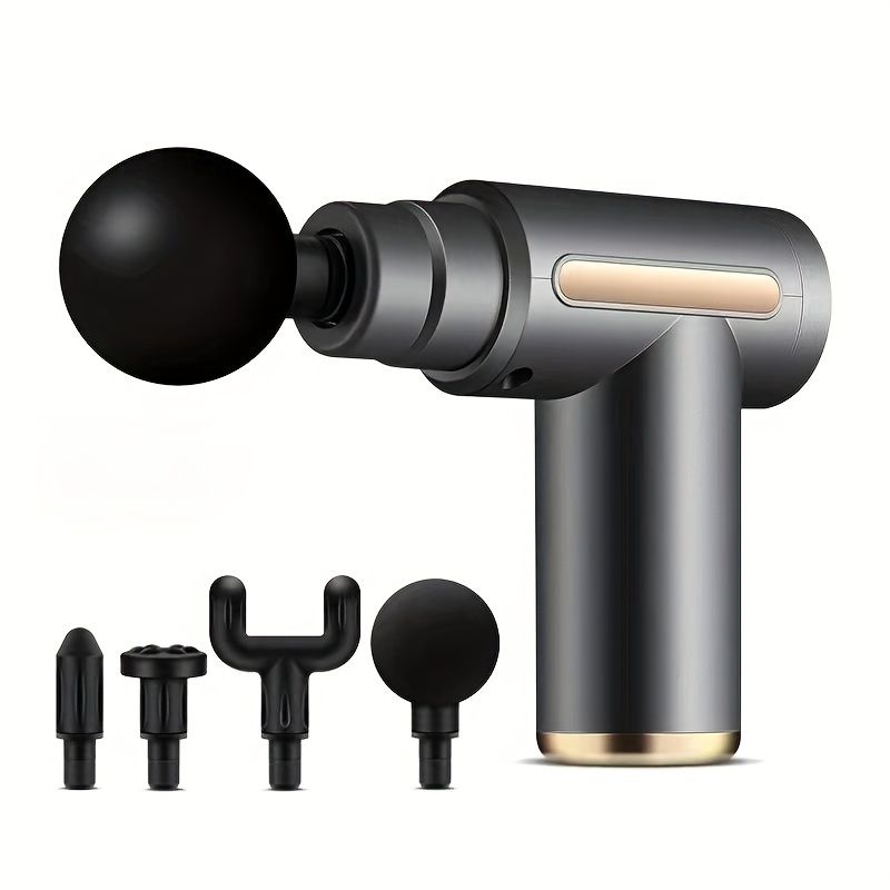 Mini pistola de massagem, músculos profundos com 6 velocidades, massageador corporal elétrico portátil com carregamento tipo C para costas_voghion.com