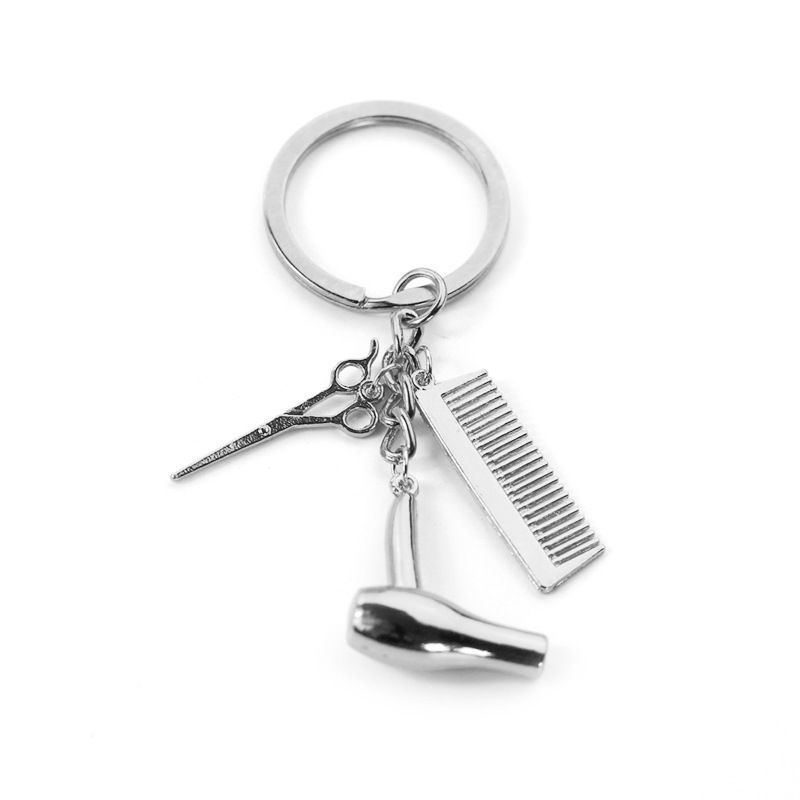 Fashion Wash Scissors Blow Key Chain Hair Scissors Hair Dryer Comb Pendant Key Chain Pendant Accessories_voghion.com