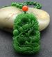 Collier de perles pendentif dragon vert naturel, amulette de chance pour homme, _voghion.com