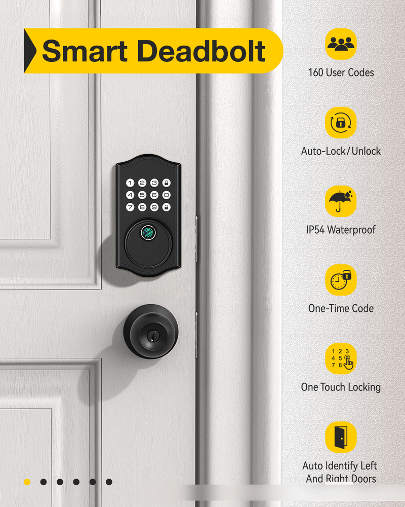 Deadbolt Lock Bedroom Door Fingerprint Password Wooden Door Office Door Fingerprint Password Lock_voghion.com