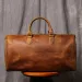 Leathfocus Travel Bag: Large Capacity Crazy Horse Leather Weekender | Cowboy Boot Handbag, Retro Lage, Notebook Bag_voghion.com
