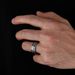 Anello coordinato in acciaio al titanio con intarsio, resistente allo sbiadimento, di alta qualità, alla moda, semplice e versatile, leggero e lussuoso._voghion.com