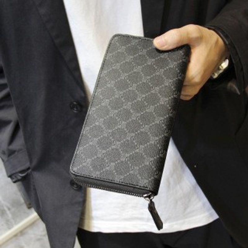 Practical new men's checkered long wallet, trendy and casual pattern wallet, personalized long card bag clip_voghion.com