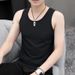 Trendy Versatile Tank Top Men's Vest Solid Color Slim Fit Base Layer_voghion.com
