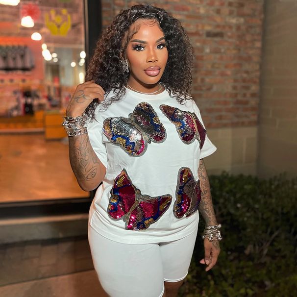 Oversized Sequin Hoodie & Crop Top Set - Stylish Two-Piece Outfit For Women_voghion.com