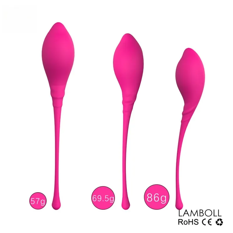 Bola de Kegel para Cuidados Pré-natais Bola Ben Wa Treinador de Músculos do Assoalho Pélvico Feminino de Três Peças Halteres para Contração das Partes Íntimas_voghion.com