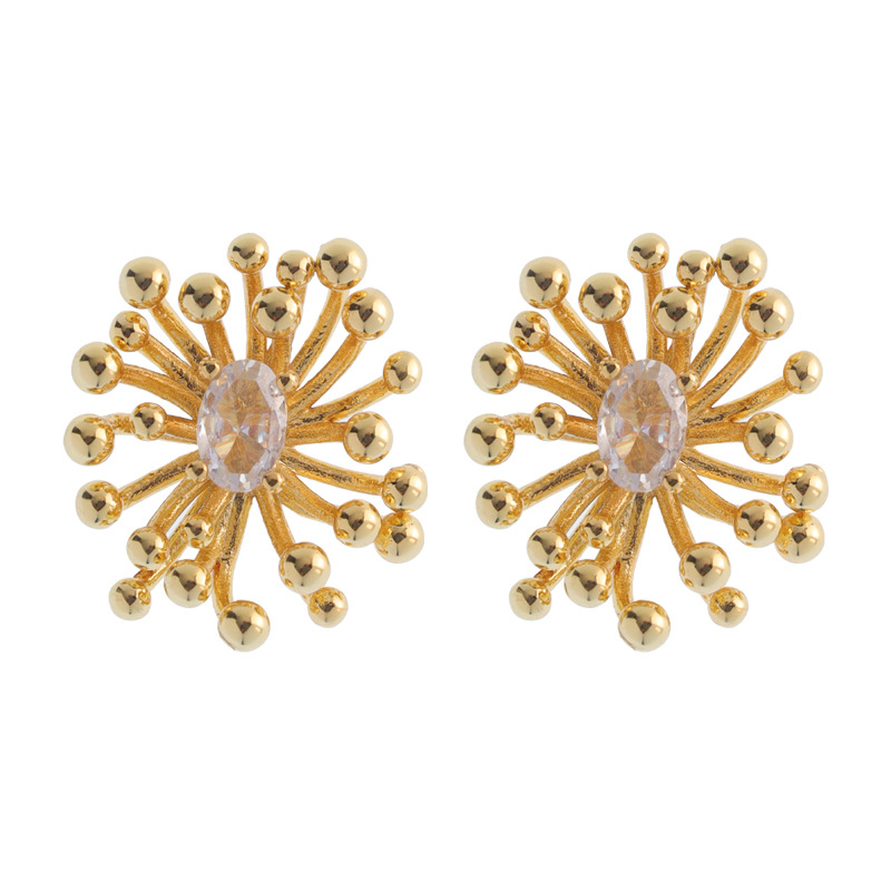 Orecchini da donna Orecchini fuochi d'artificio tempestati di diamanti, orecchini di design di nicchia atmosferici e di fascia alta per donne, orecchini piccoli e versatili_voghion.com