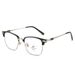 Kelo Men's Black Eyebrow Shore Flower Same Style Square Half-Frame Fashion Frame Ultra-Light Anti-Blue Light Glasses_voghion.com