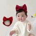 Baby-Stirnband, süße Schleife, Mädchen, Baby, Vollmond, Geburtstag, Kopfbedeckung, Neugeborenes, Hundert-Tage-Haar-Accessoires, Neujahrs-Stirnband, Rot_voghion.com