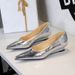7200 French Retro Banquet Pointed Toe Wedge Women's Metal Surface Elegant Hand-grab Pattern Comfortable Versatile_voghion.com