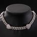 Collana con catena cubana a forma di cuore in zirconia cubica, stile hip hop, da uomo e da donna, girocollo micro pavé da 10 mm per uno stile street alla moda._voghion.com