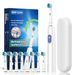 5 Modes Rotating Electric Toothbrush - 360° Soft Bristle Head, Waterproof Sonic Rechargeable For Adults_voghion.com