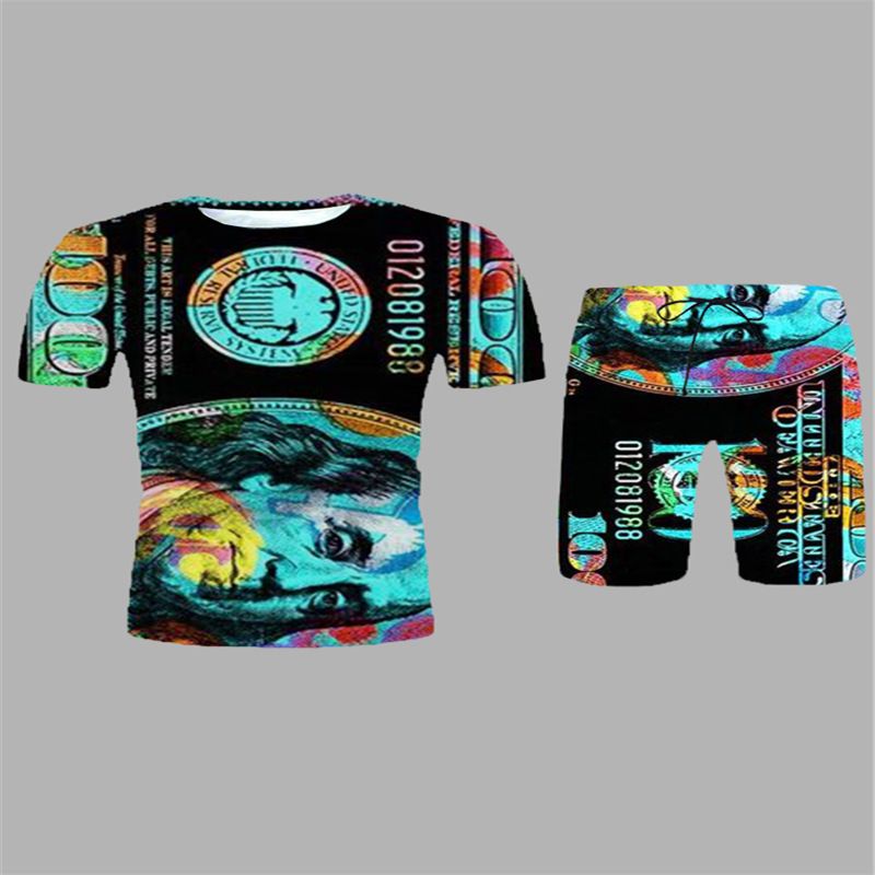 Herenstijl 3D digitaal geprint herensport T-shirt met korte mouwen en korte mouwen_voghion.com