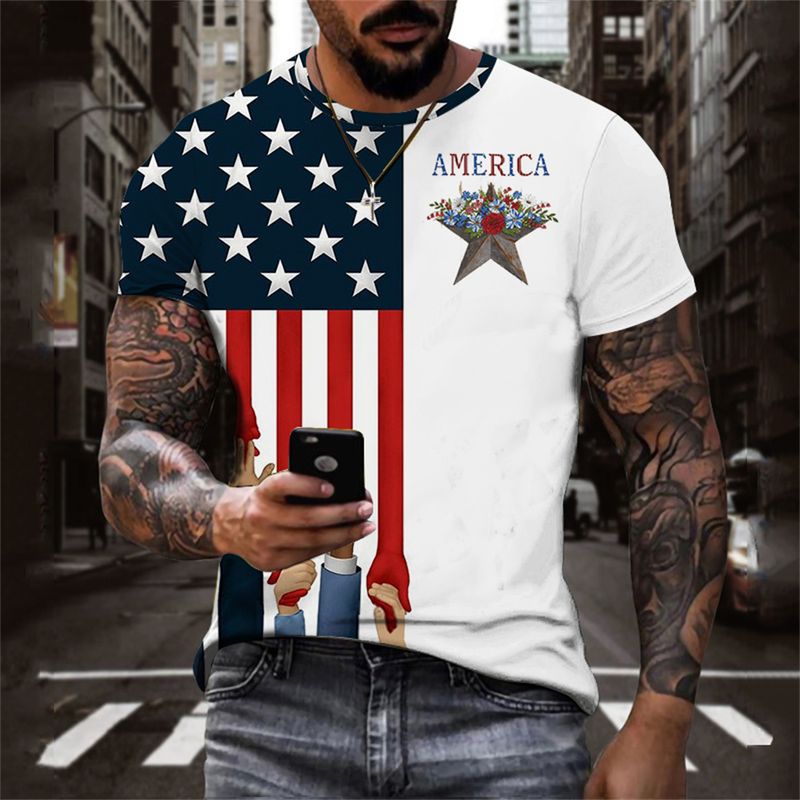 2023 Europa und die Vereinigten Staaten neues Sommer-Kurzarm-T-Shirt für Herren in Übergröße 3D-Digitaldruck-T-Shirt_voghion.com