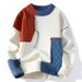 Men's Thickened Korean Style Color Block Trendy Autumn Winter Brand Knitted Youth Student Base Sweater_voghion.com