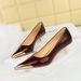 Women's shoes Thin heel metal pointed shallow shave slim spring and autumn women's single shoes_voghion.com