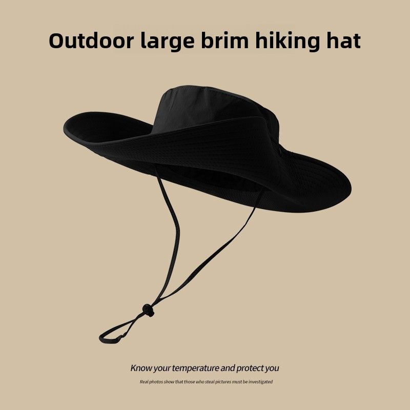 Wester Cowboy Wome, Summer Wide Brim Campig Fisherma Hat, Su Protectio Outdoor Hikig Climbig Trekkig Hat For_voghion.com