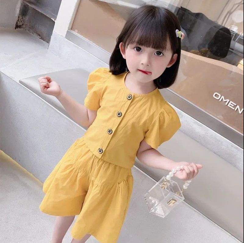Trajes de madre e hijos para niñas, verano 2024, nuevo estilo, trajes de dos piezas de manga corta para niñas, ropa de verano para niños, ropa para niños_voghion.com